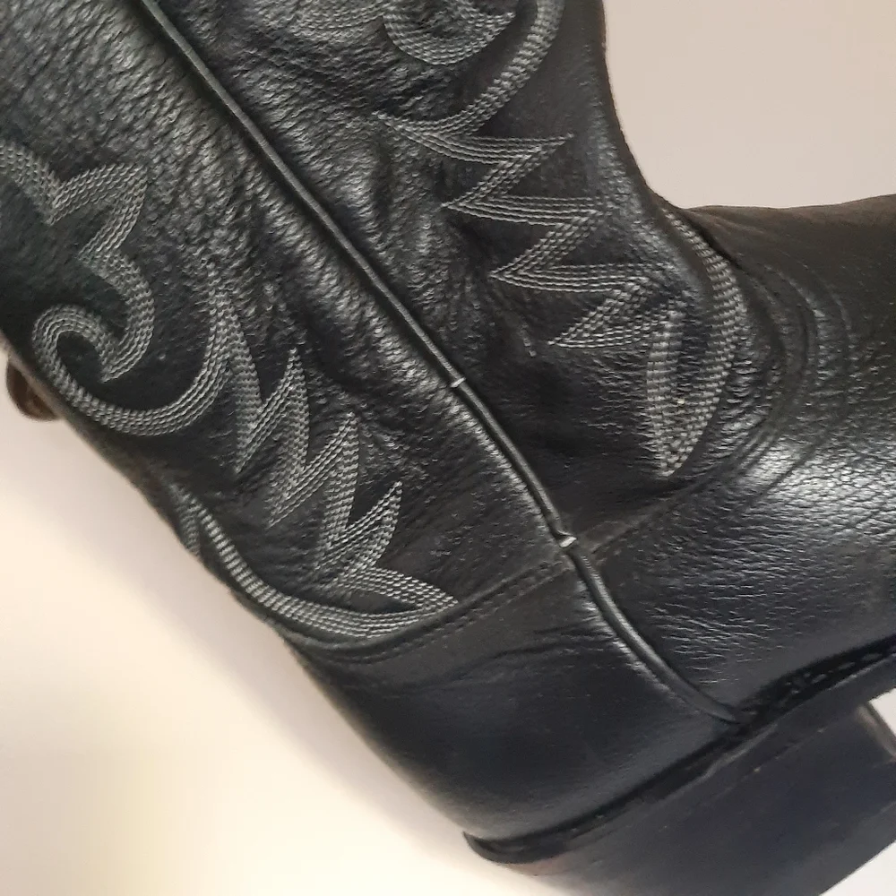 CORONA WESTERN BOOT MEN'S BLACK MARBLE DAN POST  SIZE 9        ☆